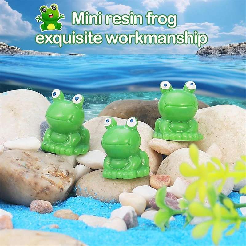 220 Pcs Mini Resin Frogs Miniature Tiny Figurines Tiny Frogs for Garden Moss Landscape DIY Craft Acc