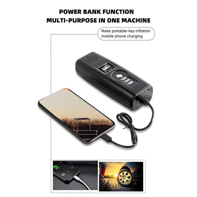 2200MA Portable Car Lithium Battery Air Pump Intelligent Wireless Digital Display Tire Air Pump Phon