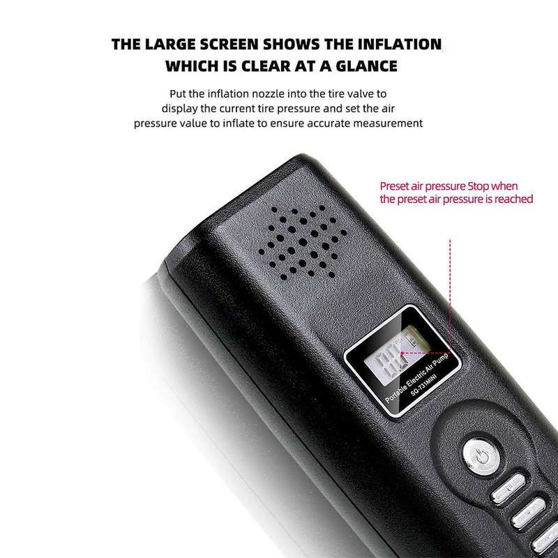 2200MA Portable Car Lithium Battery Air Pump Intelligent Wireless Digital Display Tire Air Pump Phon