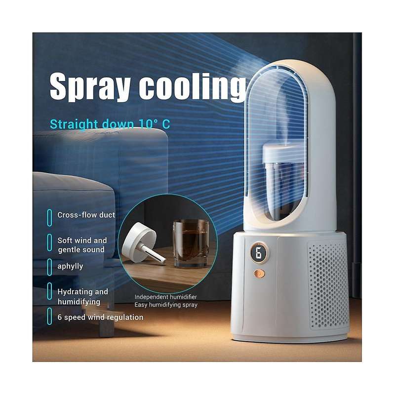 2200mah Summer Air Humidification Bladeless Fan Air Circulation Fan Portable Silent Fan High Wind Po