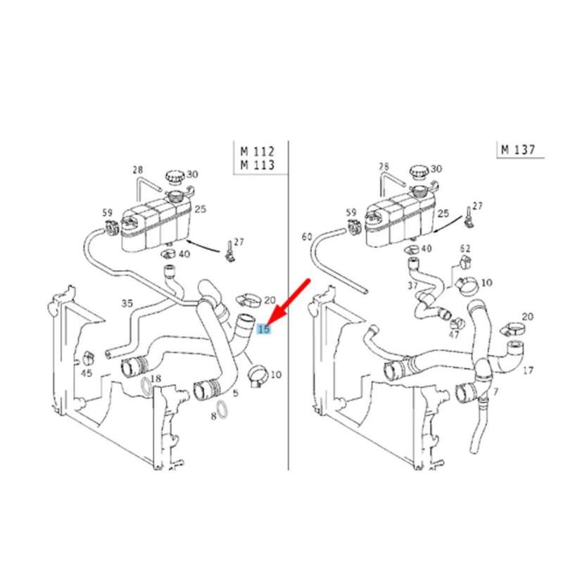 2205010382 Radiator Water Pipe Ventilation Pipe Booster Ppipe Cooling Water Hose for - 2045012582