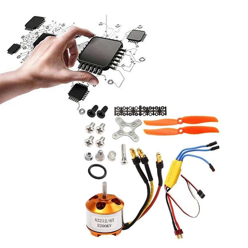 2212 2200kv Motor+30a Esc+6035 Propeller+propeller Protector Electric Motor Kit for Rc Airplane Mot