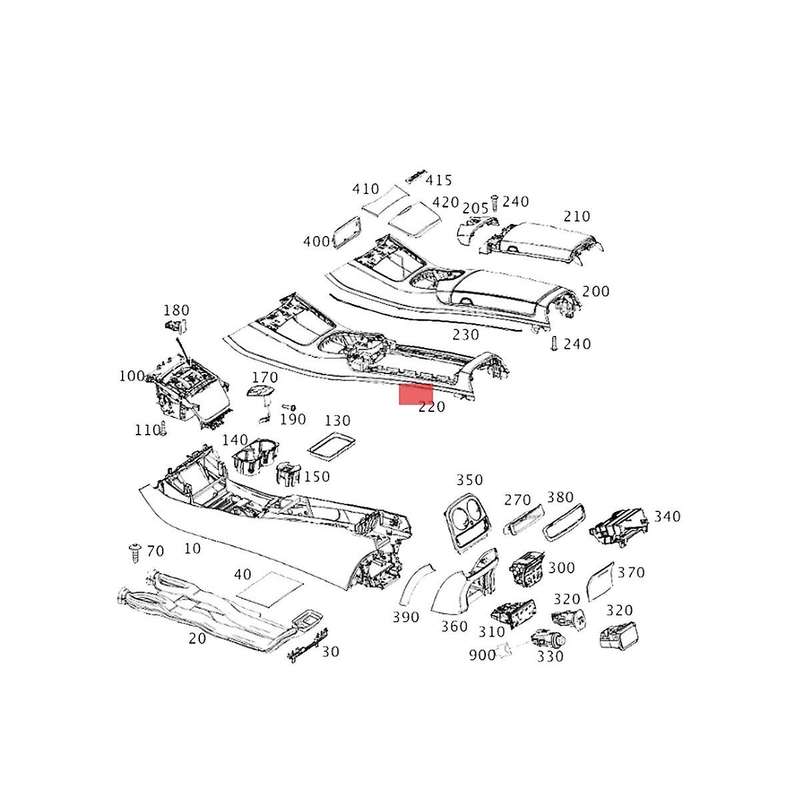 2226804304 Car Central Water Cup Frame Trim for W222 W217 2014-2020 Armrest Box Cover Plating Strip