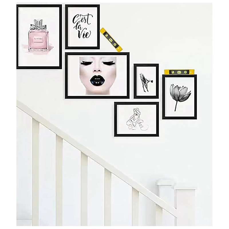 222pcs Picture Hanging Kit, Hammer, Level, Picture Hanger Assortment, Heavy Duty Frame Hooks with Na