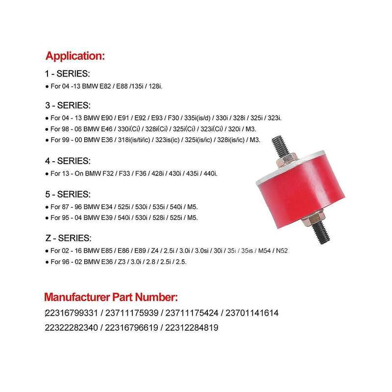22316799331 Transmission Bracket Transmission Support Rubber Pad Disconnect Knob Switch for E34 E36