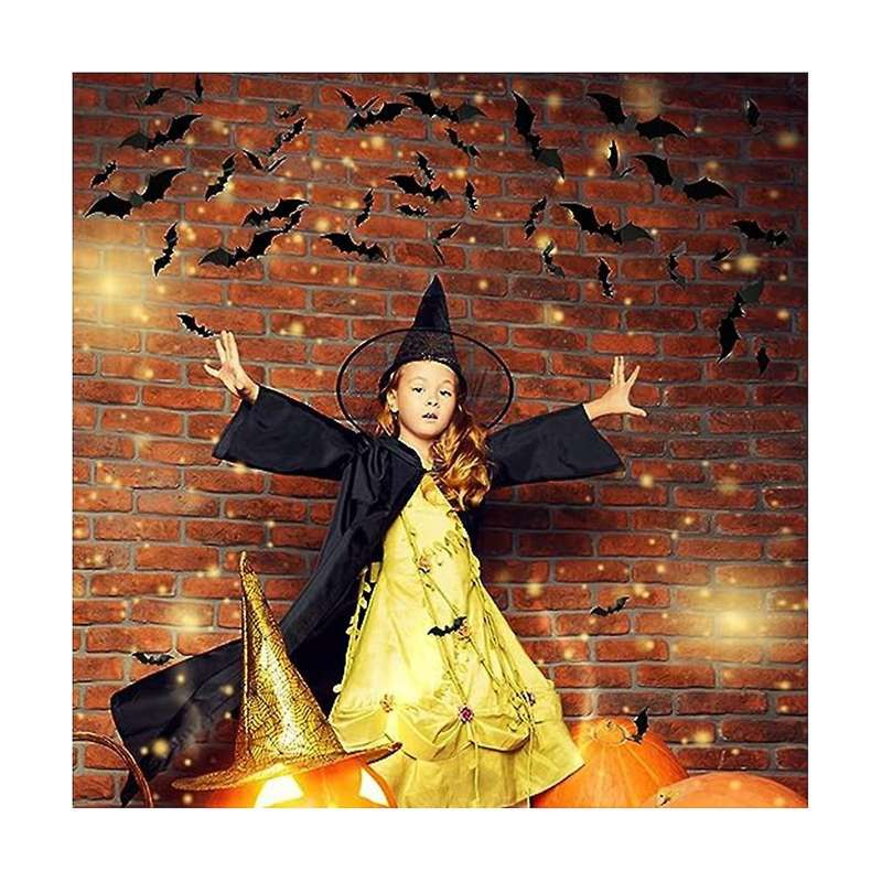 224Pcs Halloween Decoration Bat Stickers Home Decor DIY for Halloween Wall Stickers Halloween Decora