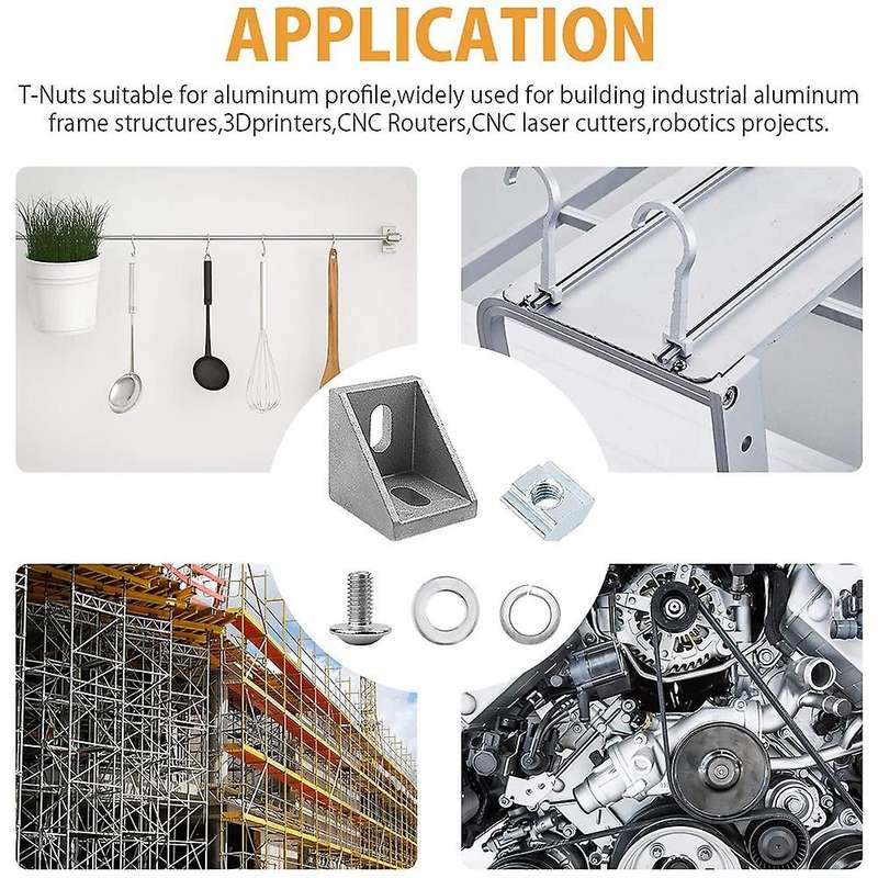 22Set Aluminum Profile Connector Set for 2020 Series Aluminum Extrusion Profile W Slot 6mm, Include