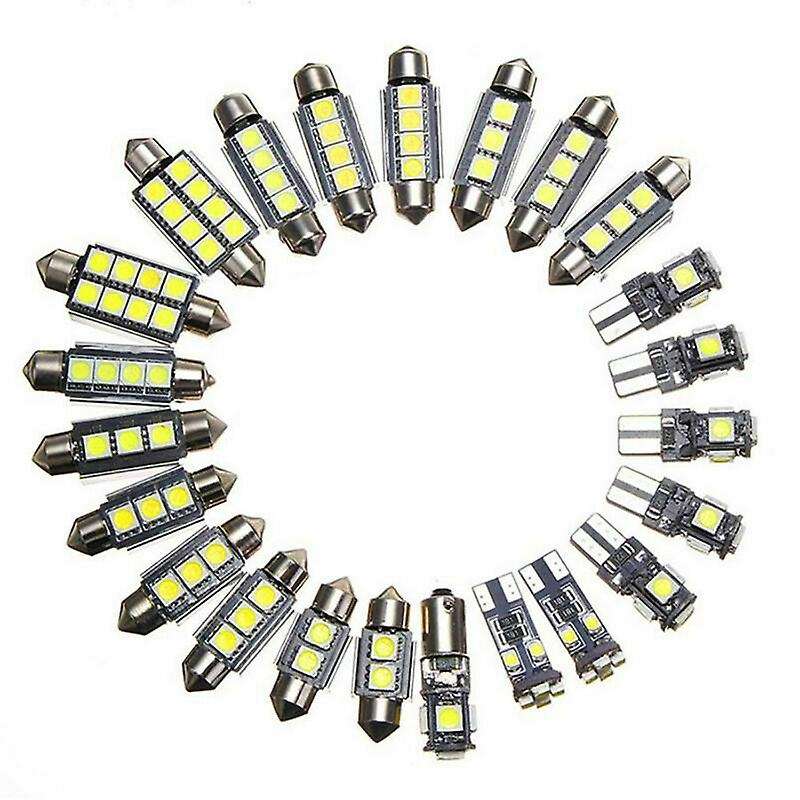 23pcs Led Car Interior Light Dome Trunk Map License Plate Lamp Bulb Kit