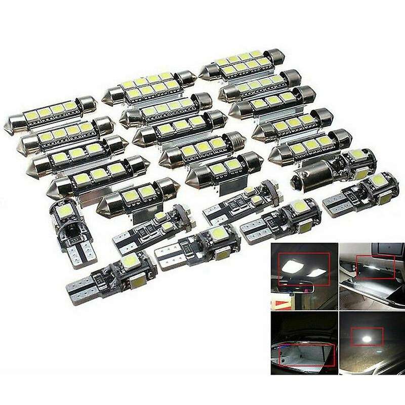 23pcs Led Car Interior Light Dome Trunk Map License Plate Lamp Bulb Kit