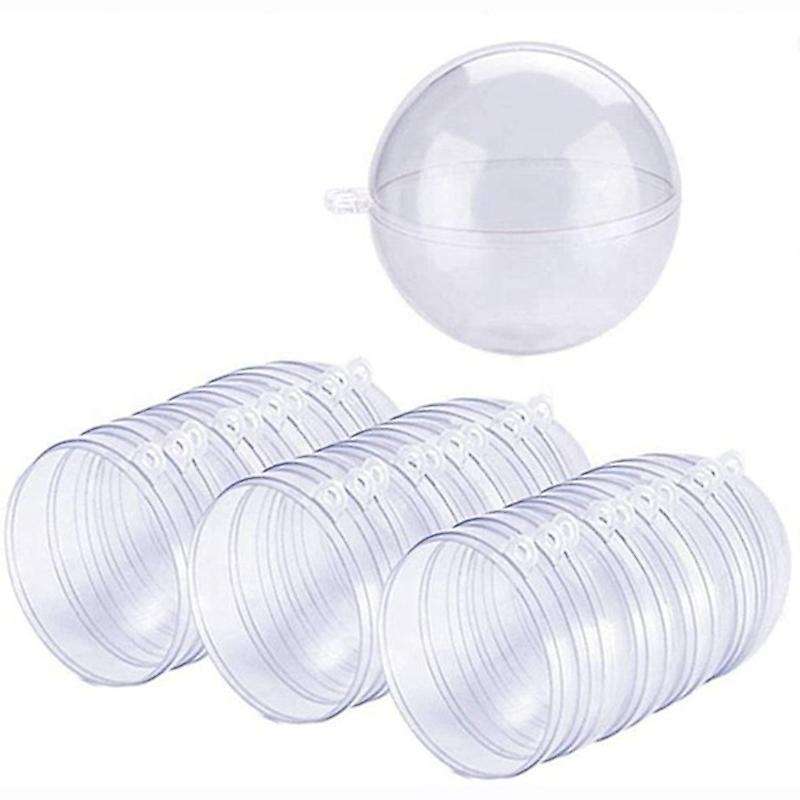 24 Batch Diy 70mm Christmas Tree Hanging Ball Transparent Plastic