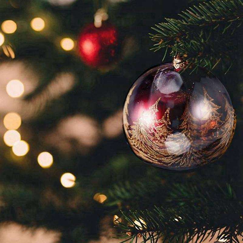 24 Batch Diy 70mm Christmas Tree Hanging Ball Transparent Plastic