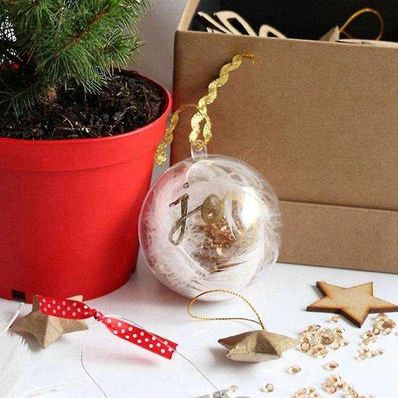 24 Batch Diy 70mm Christmas Tree Hanging Ball Transparent Plastic