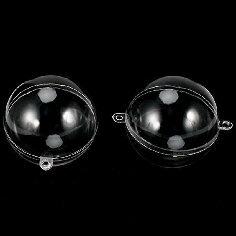 24 Batch Diy 70mm Christmas Tree Hanging Ball Transparent Plastic
