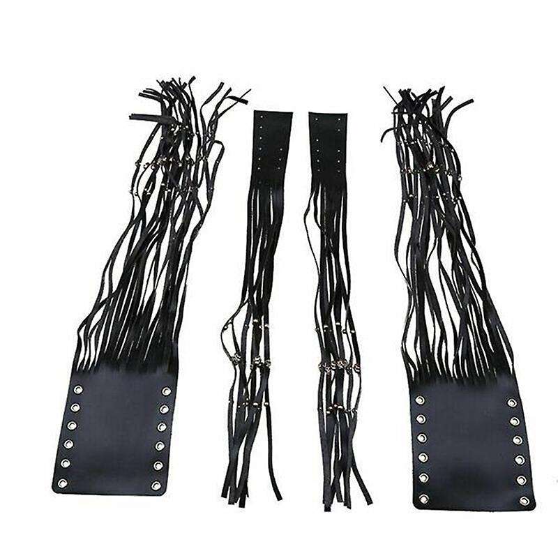24 Inch Skull PU Motorcycle Hand Grips with Brake Lever Fringe Cover for Cruiser Chopper Classic Caf