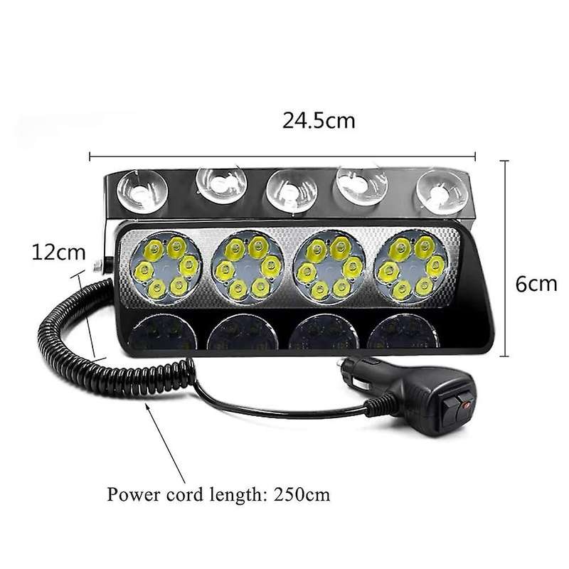 24 Led Emergency Warning Car Truck Dash Windshield Flash Strobe Light, High Intensity 18 Modes with