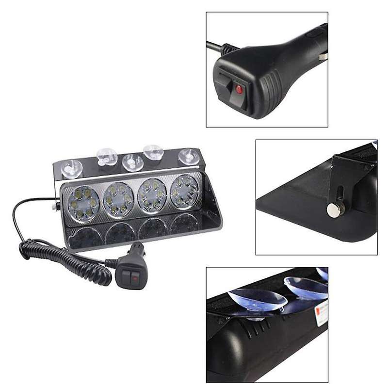 24 Led Emergency Warning Car Truck Dash Windshield Flash Strobe Light, High Intensity 18 Modes with