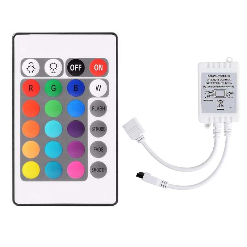 24 Keys Remote Control+dc12v Led Controller Rgb Control Box Ir Light Strip Controller for 5050 2835