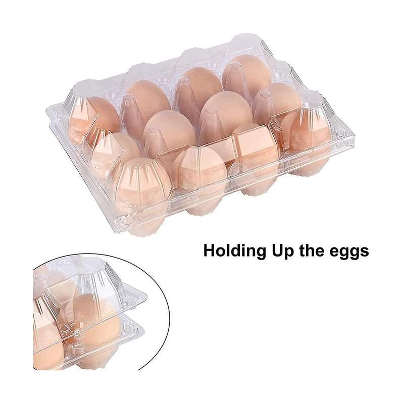 24 Pack Clear Plastic Farm Eggs Carton Storage Egg Dispenser Tray, Hotel Camping Picnic Travel Stor