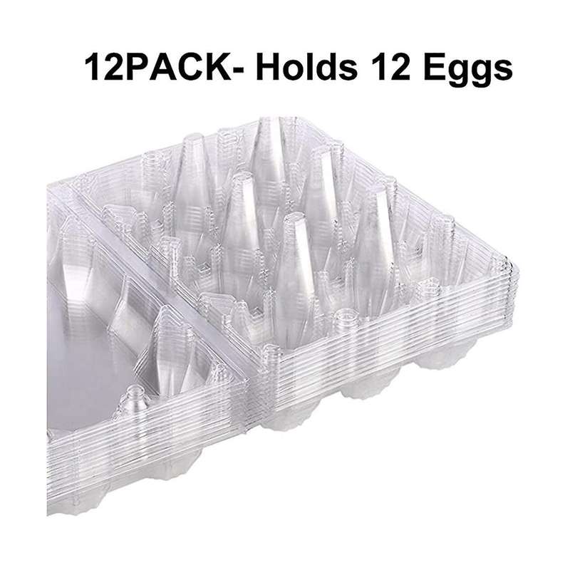 24 Pack Clear Plastic Farm Eggs Carton Storage Egg Dispenser Tray, Hotel Camping Picnic Travel Stor