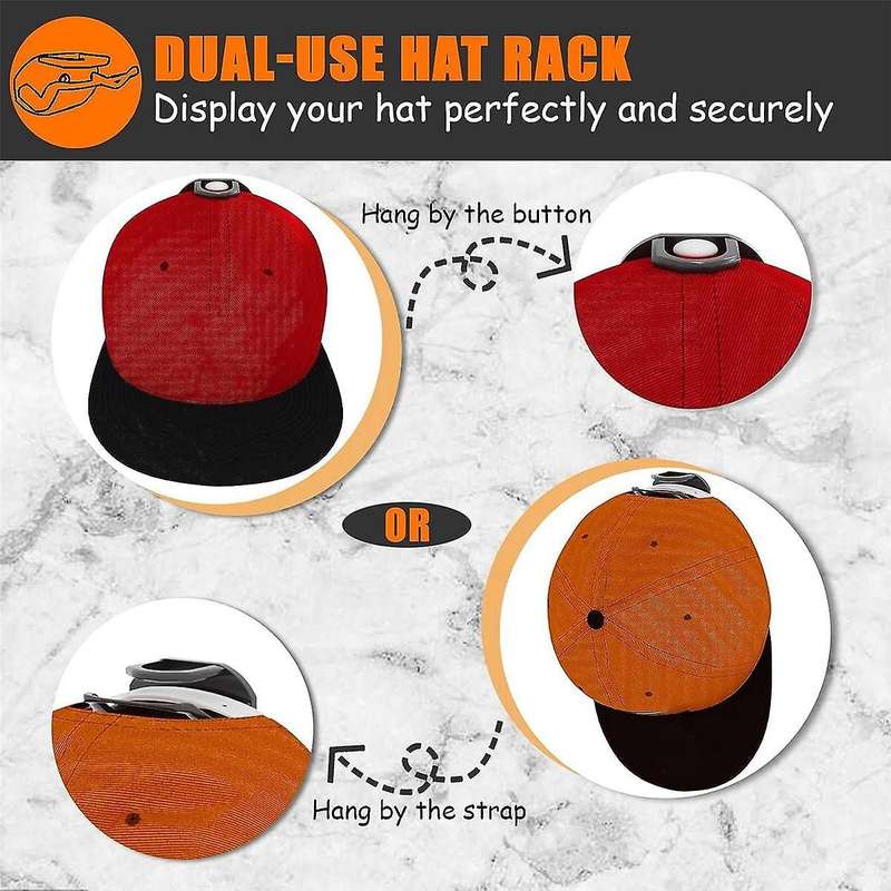 24 Pack Adhesive Hat Hooks for Wall, Hat Rack Hat Organizer Display for Home Decor, Hat Hold Hanger