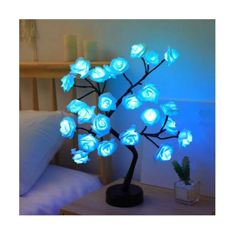 24 Led Roses Flower Tree Lights Rgb 17 Color Lamp Mother's Day Night Light Home Party Christmas Wed