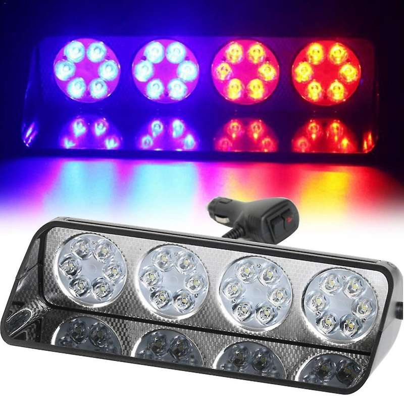 24 Led Emergency Warning Car Truck Dash Windshield Flash Strobe Light, High Intensity 18 Modes with