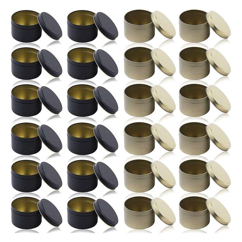 24 Pack Candle Tin Cans with Lids, 8 Oz, Metal Candle Jars for DIY Candle Making, Arts & Crafts, Par