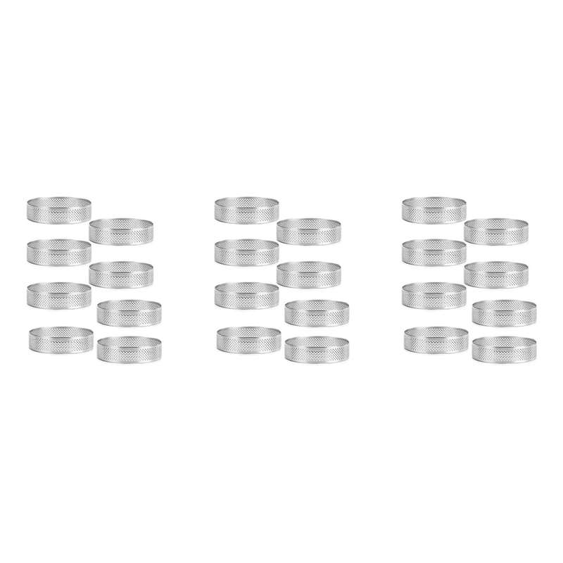 24 Pack Stainless Steel Tart Rings, Cake Ring,round Cake Baking Tools