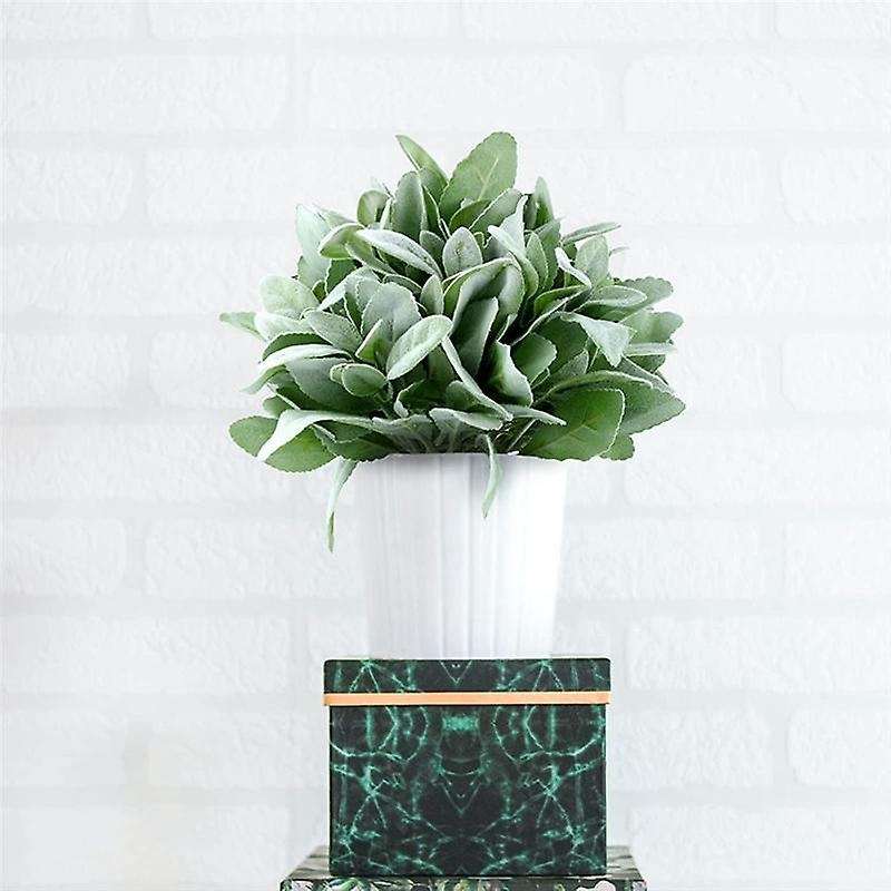 24 Pcs Artificial Flocked Lambs Ear Greenery Stems Faux Lambs Ear Stems Lamb's Ear Faux Greenery De