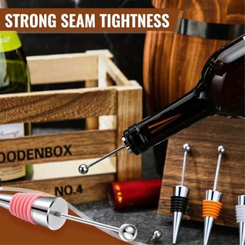 24 Pcs Beadable Wine Stoppers for Wine Bottles Wine Saver Bottle Stopper for Beverage Gifts Holiday
