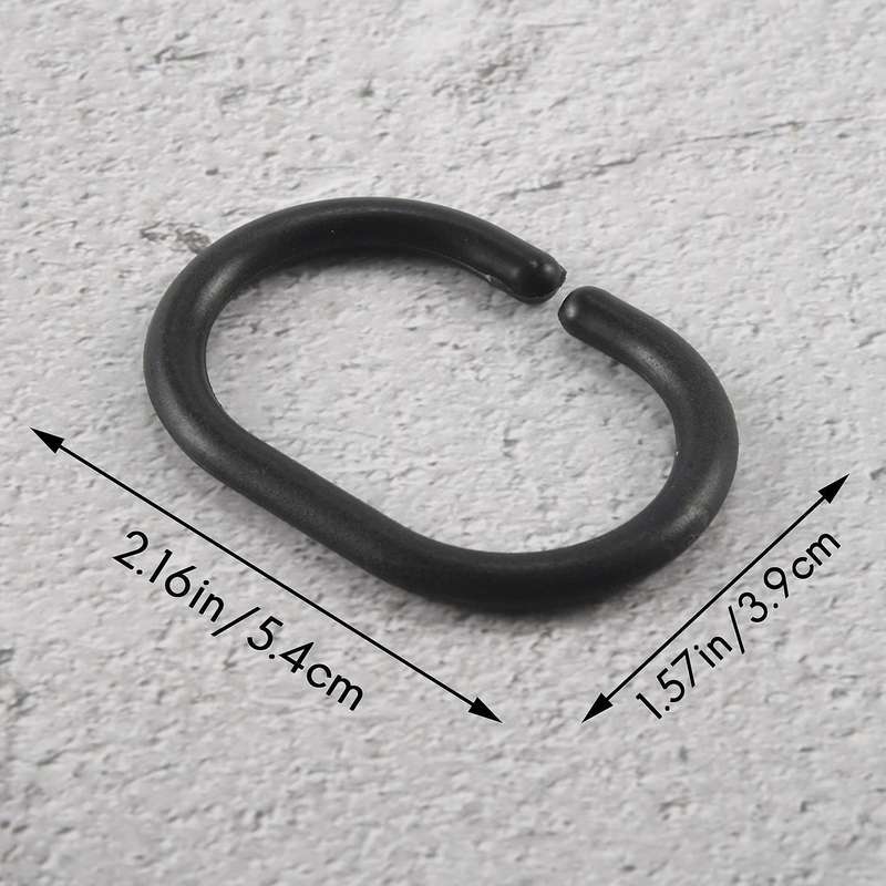 24 PCS Shower Curtain Rings Plastic Shower Curtain Hooks Compatible Bathroom Shower Rod