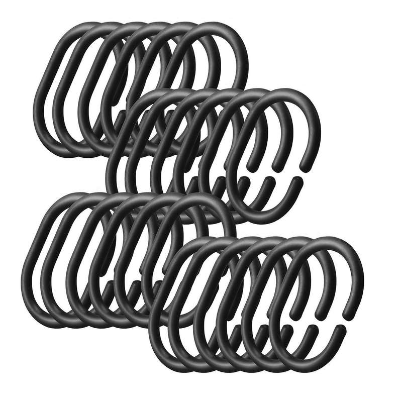 24 PCS Shower Curtain Rings Plastic Shower Curtain Hooks Compatible Bathroom Shower Rod