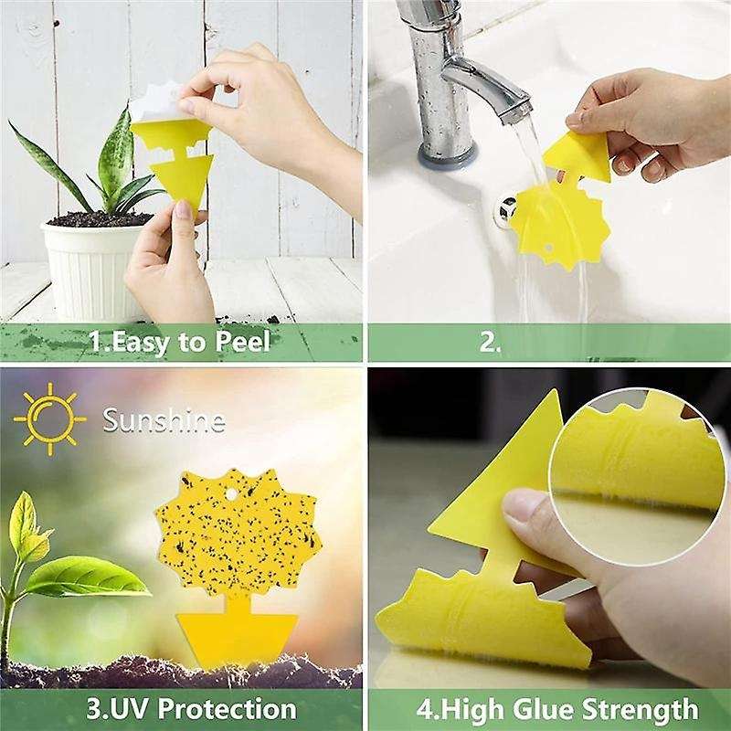 24 Pcs Sticky Traps for Fruit Fly,whitefly, Gnat,mosquito and Bug,sticky Insect Catcher Traps for I
