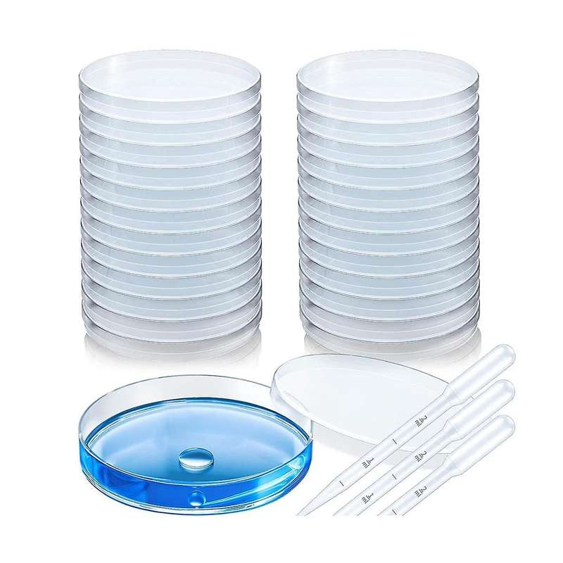 24 Pcs Sterile Plastic Deep Clear Dish for Lab Analysis, School Projects, Blood Samples,,seed Cell