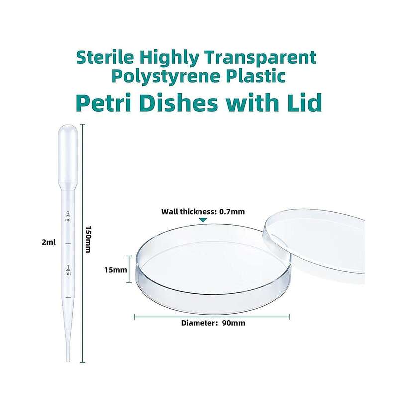24 Pcs Sterile Plastic Deep Clear Dish for Lab Analysis, School Projects, Blood Samples,,seed Cell