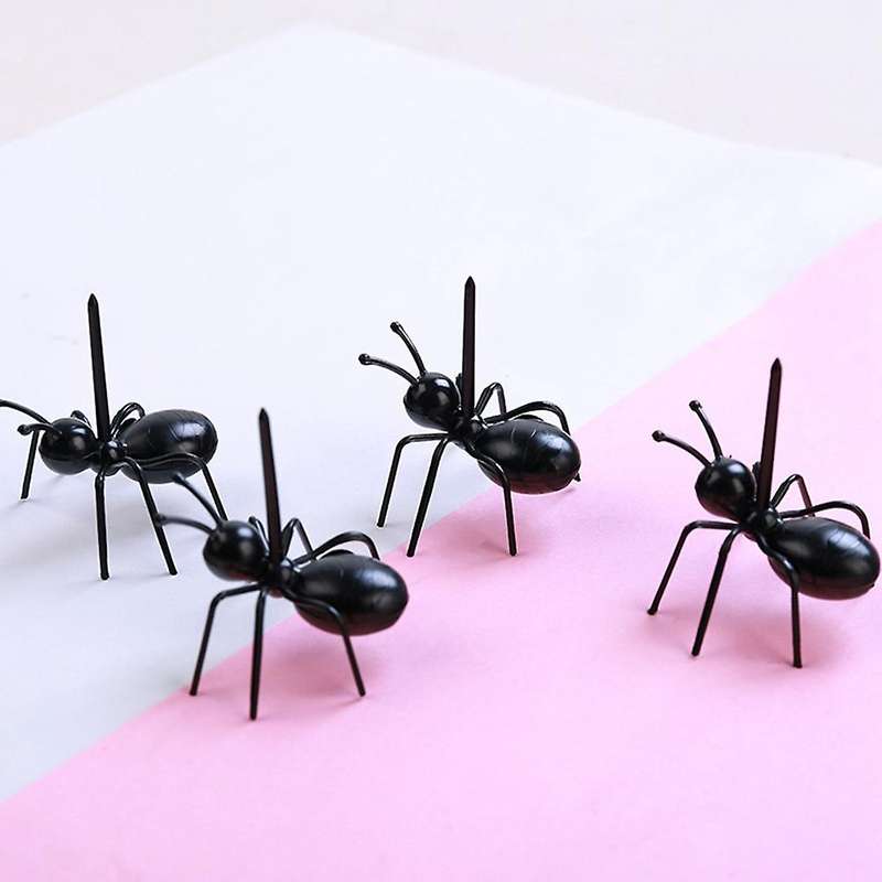 24 Pieces of Ant Food Fruit Fork Ant Shape Fork Snack Cake Dessert Tableware Home Kitchen Party Fork