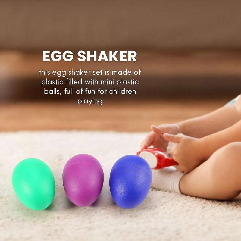 24 Pieces Egg Shaker Set Easter Eggs Maracas Eggs Musical Eggs Plastic Eggs for Easter Party Favour
