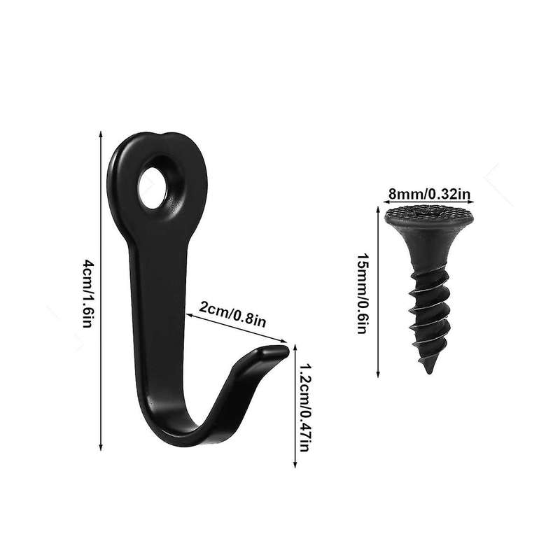 24 Piece Clothes with Screws, Heavy Clothes Hanger , Used for Wall Practical (Black)