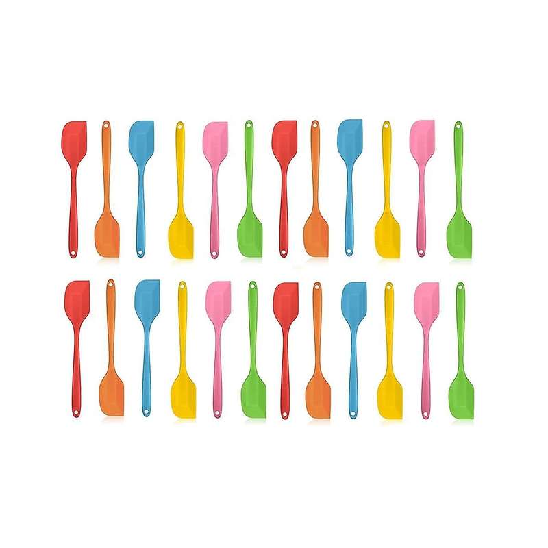 24 Pieces Silicone Spatulas Rubber Spatulas Heat Resistant Spatulas Non Stick Flexible Scrapers Bak