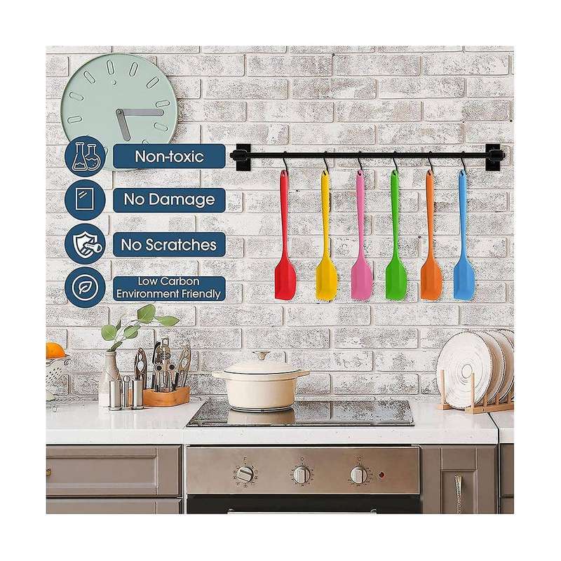 24 Pieces Silicone Spatulas Rubber Spatulas Heat Resistant Spatulas Non Stick Flexible Scrapers Bak