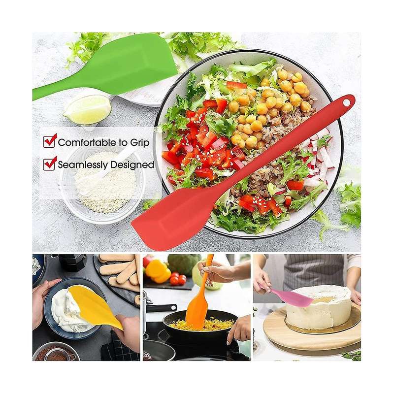 24 Pieces Silicone Spatulas Rubber Spatulas Heat Resistant Spatulas Non Stick Flexible Scrapers Bak