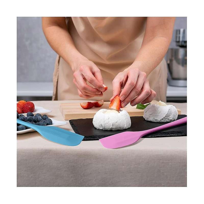 24 Pieces Silicone Spatulas Rubber Spatulas Heat Resistant Spatulas Non Stick Flexible Scrapers Bak