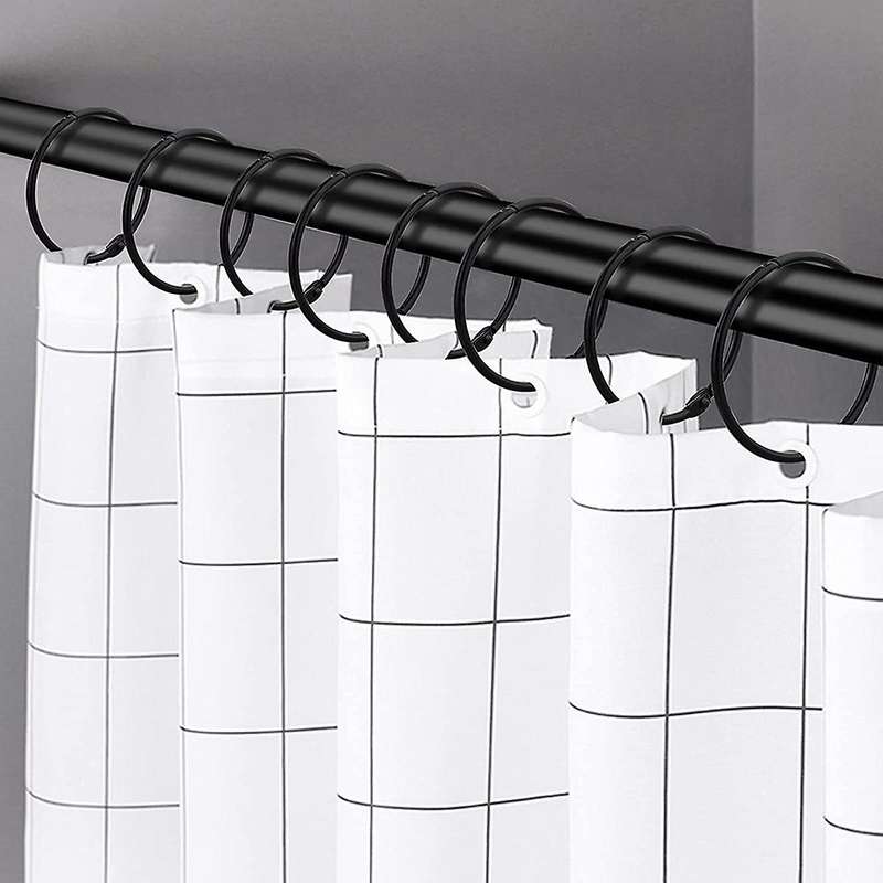 24 Pieces Of Anti-Rust Decorative Shower Curtain Hooks Metal Round Shower Ring Hooks