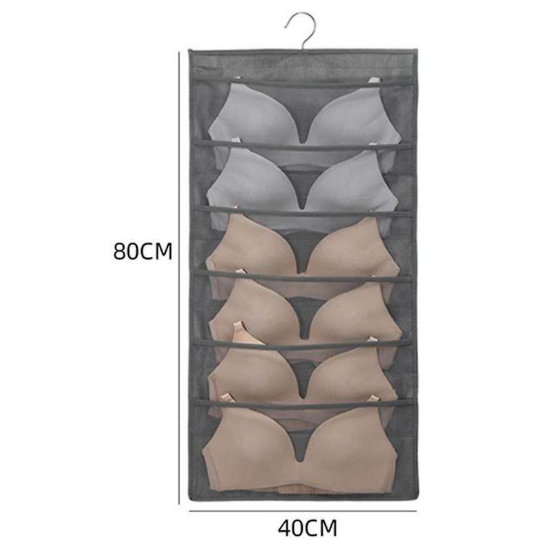 24 Pocket Wardrobe Hanging Socks Bra Underwear Bag Storage Pouch Organizer