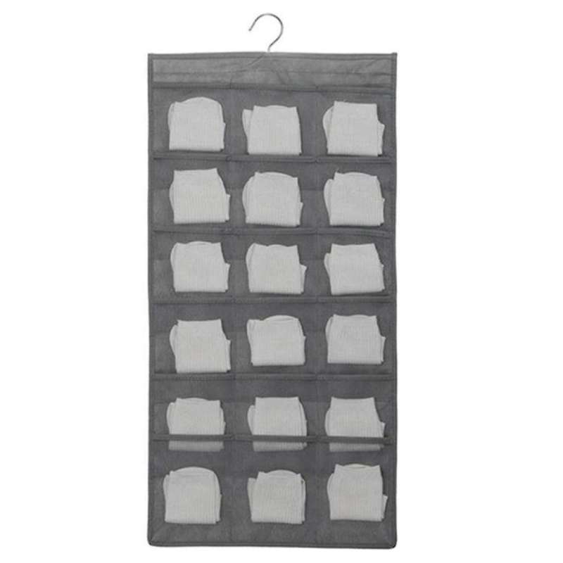 24 Pocket Wardrobe Hanging Socks Bra Underwear Bag Storage Pouch Organizer
