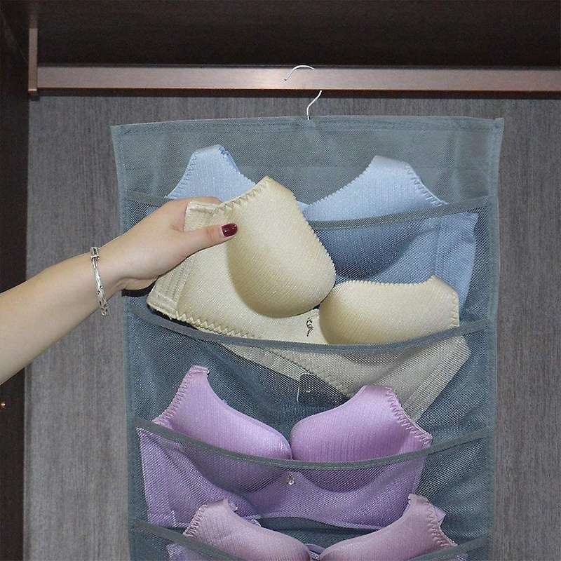 24 Pocket Wardrobe Hanging Socks Bra Underwear Bag Storage Pouch Organizer