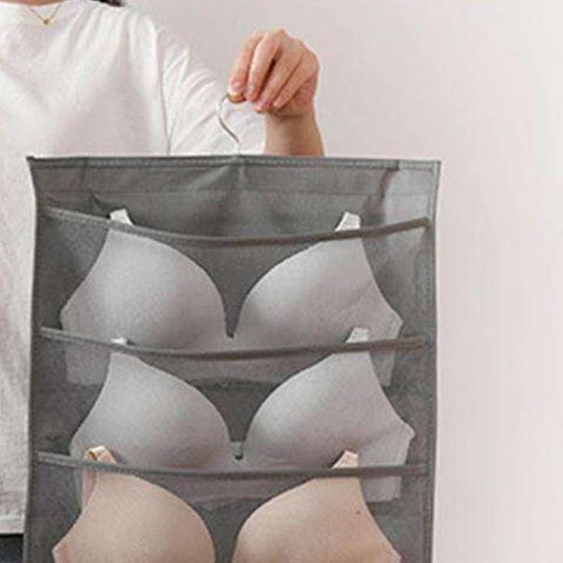 24 Pocket Wardrobe Hanging Socks Bra Underwear Bag Storage Pouch Organizer