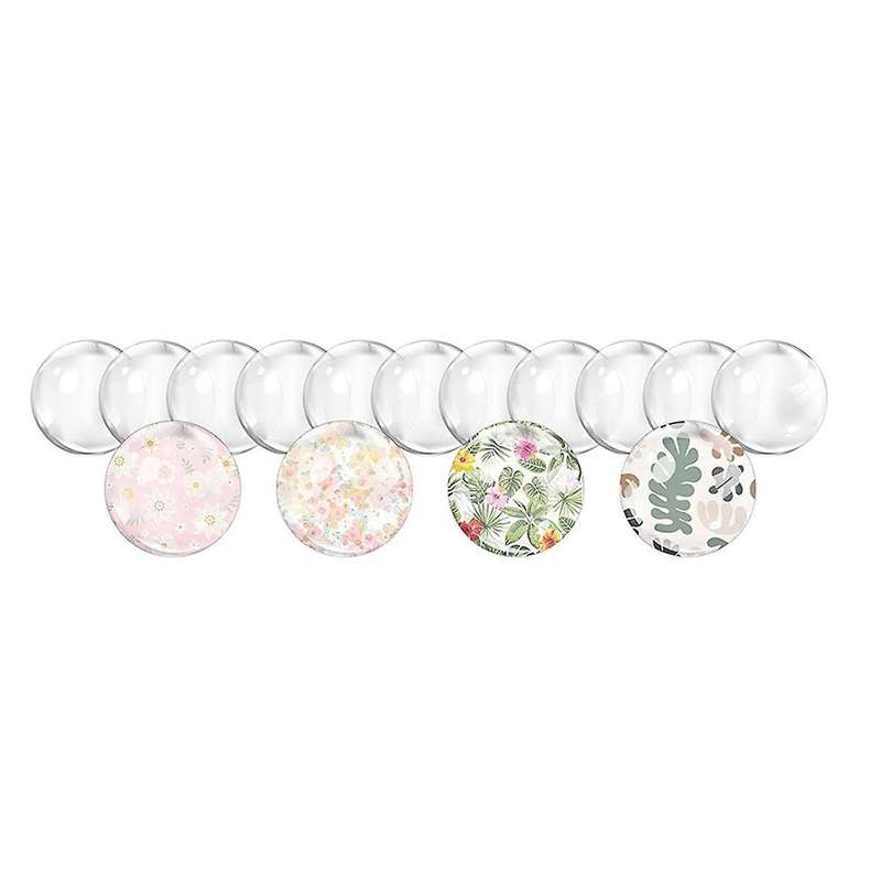 24 Sets Craft Fridge Magnet Glass Ceramic Magnet with Adhesive Backing and Transparent Clear Glass D