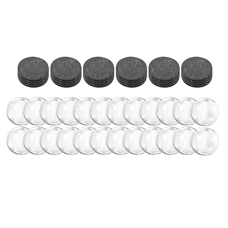 24 Sets Craft Fridge Magnet Glass Ceramic Magnet with Adhesive Backing and Transparent Clear Glass D