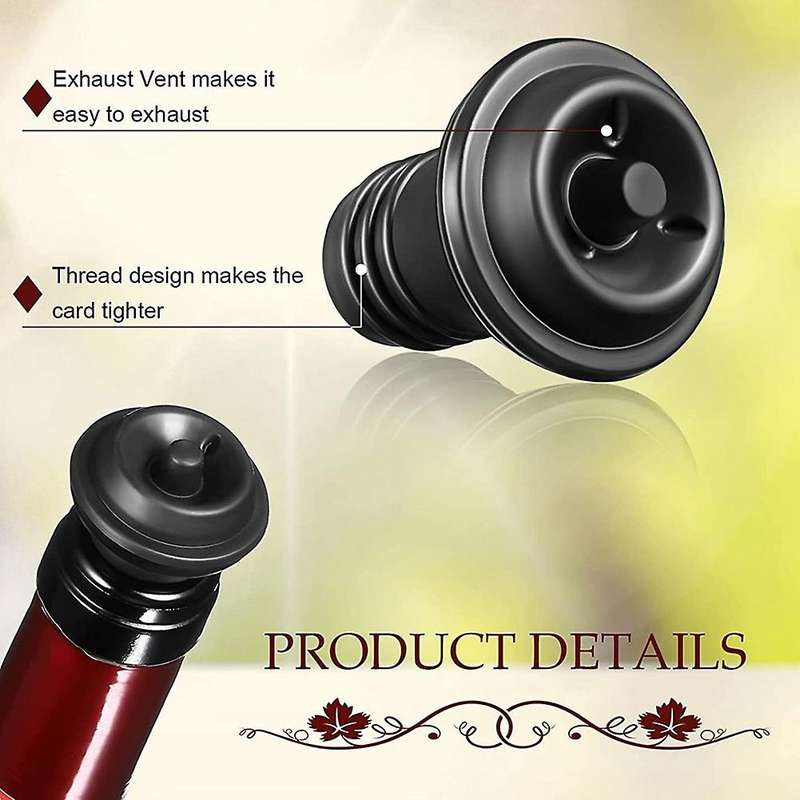 24 Pieces Wine Stopper Resealable Wine Pump Vacuum Stoppers Vacuum Wine Stopper Reusable Wine Saver